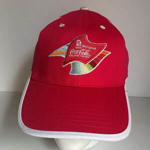 Y2K Vintage Coca-Cola Beijing 2008 Olympics Red Adjustable Baseball Cap NEW